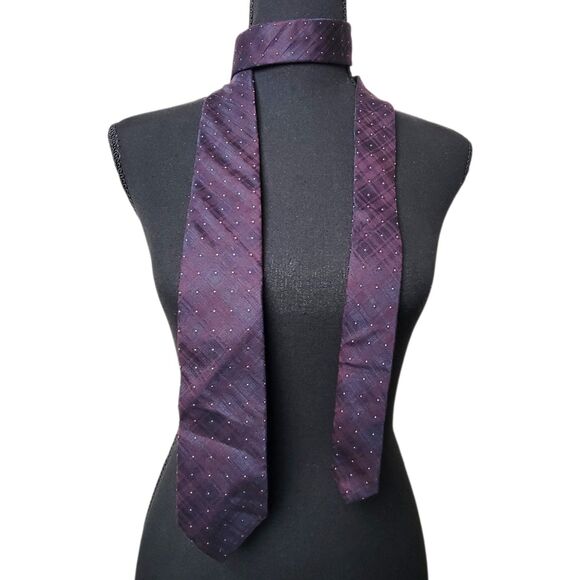 Calvin Klein Other - Calvin Klein Polka Dot Tie Men's Purple Necktie Standard Classic Preppy Academia